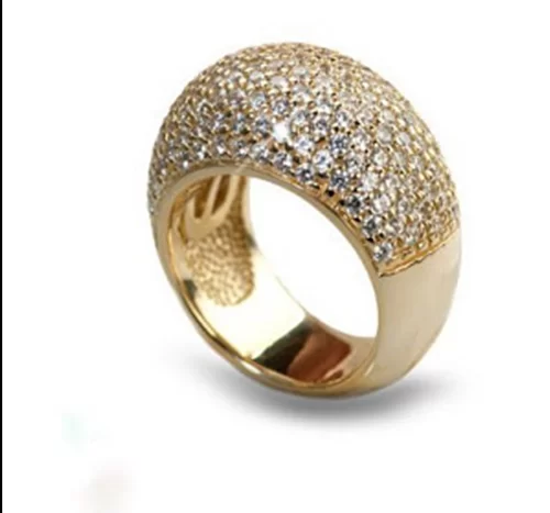 Anel Com Forro Em Ouro Amarelo 18k Mais Brilhantes